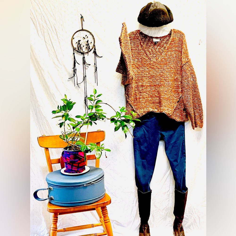 Universal Thread Sweater Women's Large Brown Variegated Knit Pullover NWT